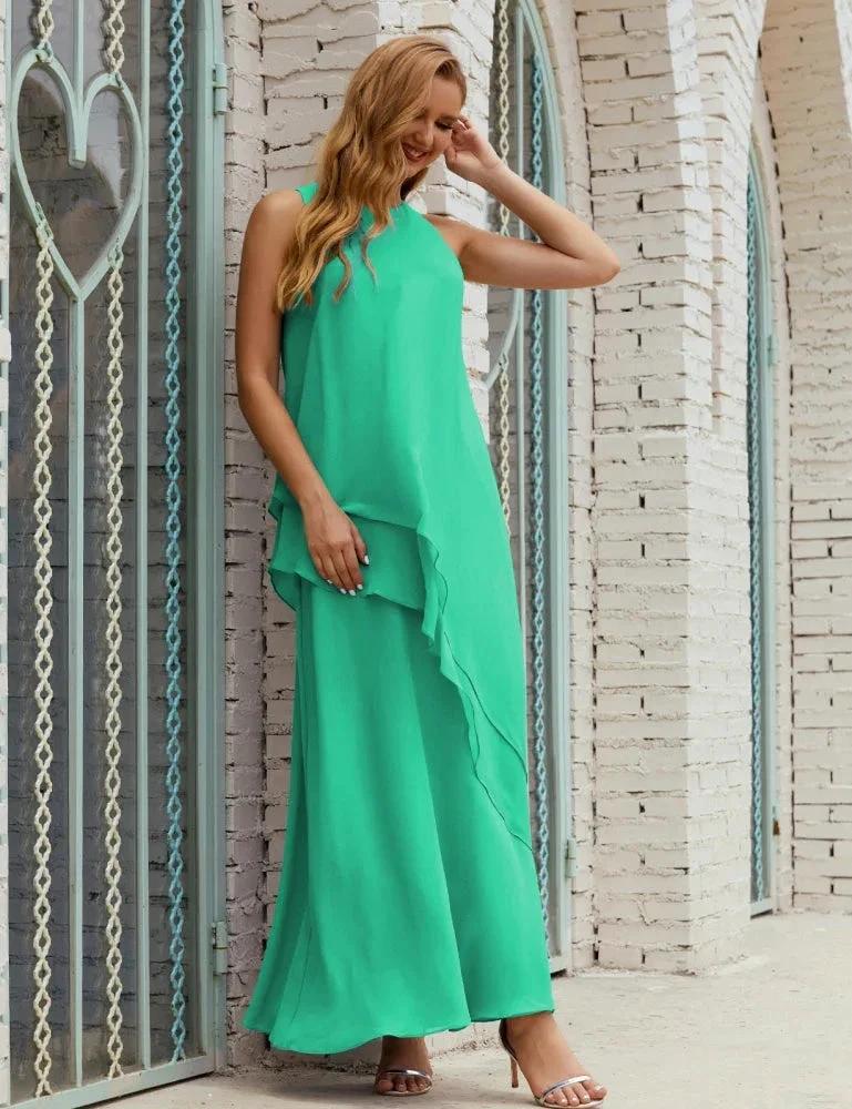 Chiffon Long Plus Size Mother of Bride Dresses Formal Bridesmaid Prom Gown SY28019 - Image 125