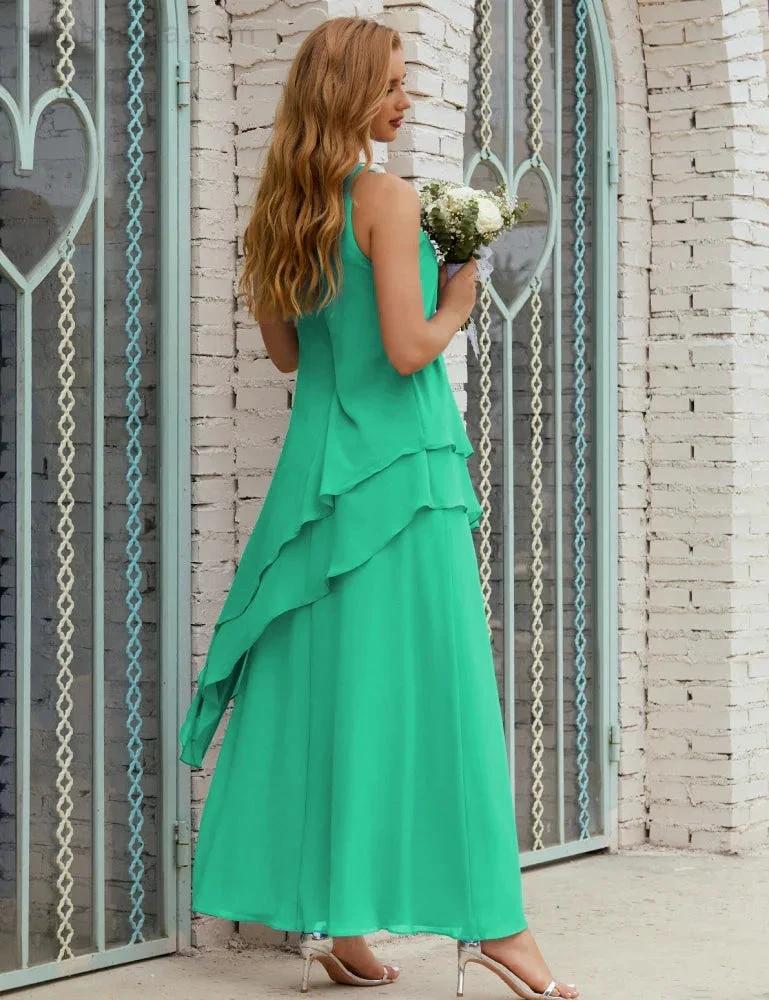 Chiffon Long Plus Size Mother of Bride Dresses Formal Bridesmaid Prom Gown SY28019 - Image 126