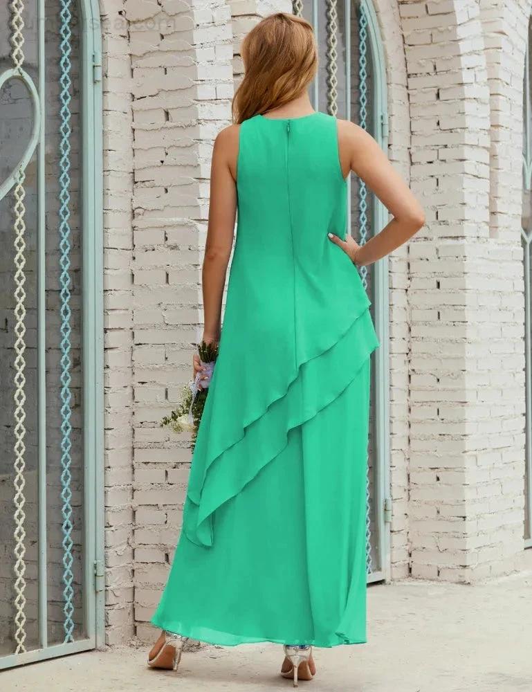 Chiffon Long Plus Size Mother of Bride Dresses Formal Bridesmaid Prom Gown SY28019 - Image 127