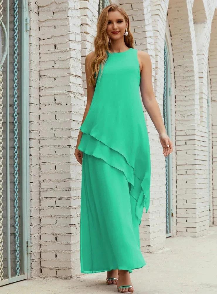 Chiffon Long Plus Size Mother of Bride Dresses Formal Bridesmaid Prom Gown SY28019 - Image 128