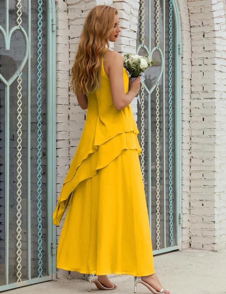 Chiffon Long Plus Size Mother of Bride Dresses Formal Bridesmaid Prom Gown SY28019 - Image 130