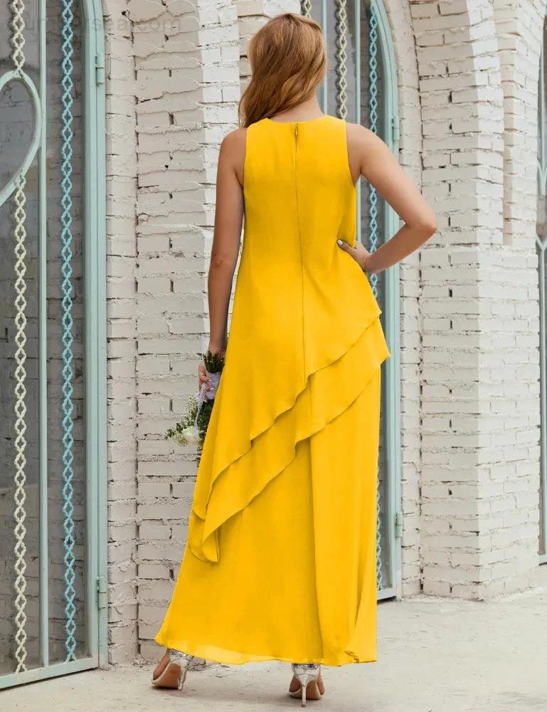 Chiffon Long Plus Size Mother of Bride Dresses Formal Bridesmaid Prom Gown SY28019 - Image 131