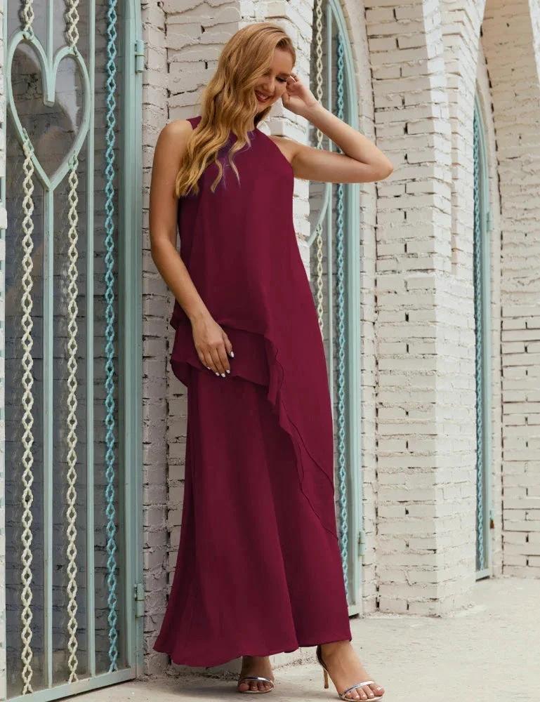 Chiffon Long Plus Size Mother of Bride Dresses Formal Bridesmaid Prom Gown SY28019 - Image 133