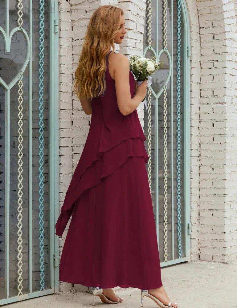 Chiffon Long Plus Size Mother of Bride Dresses Formal Bridesmaid Prom Gown SY28019 - Image 134