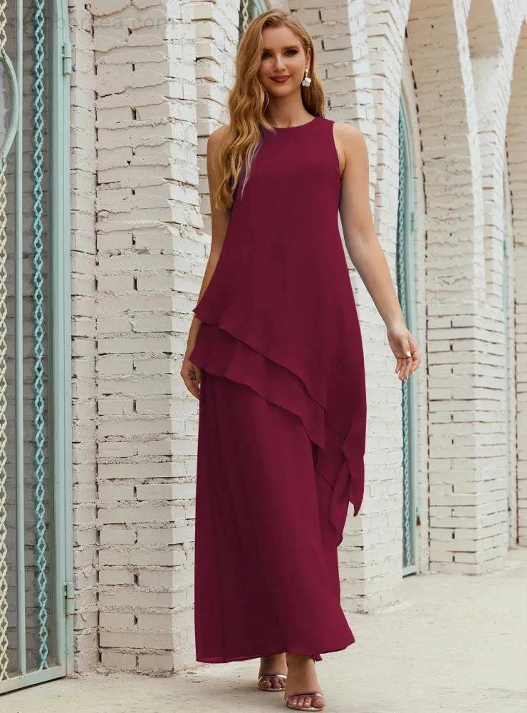 Chiffon Long Plus Size Mother of Bride Dresses Formal Bridesmaid Prom Gown SY28019 - Image 136