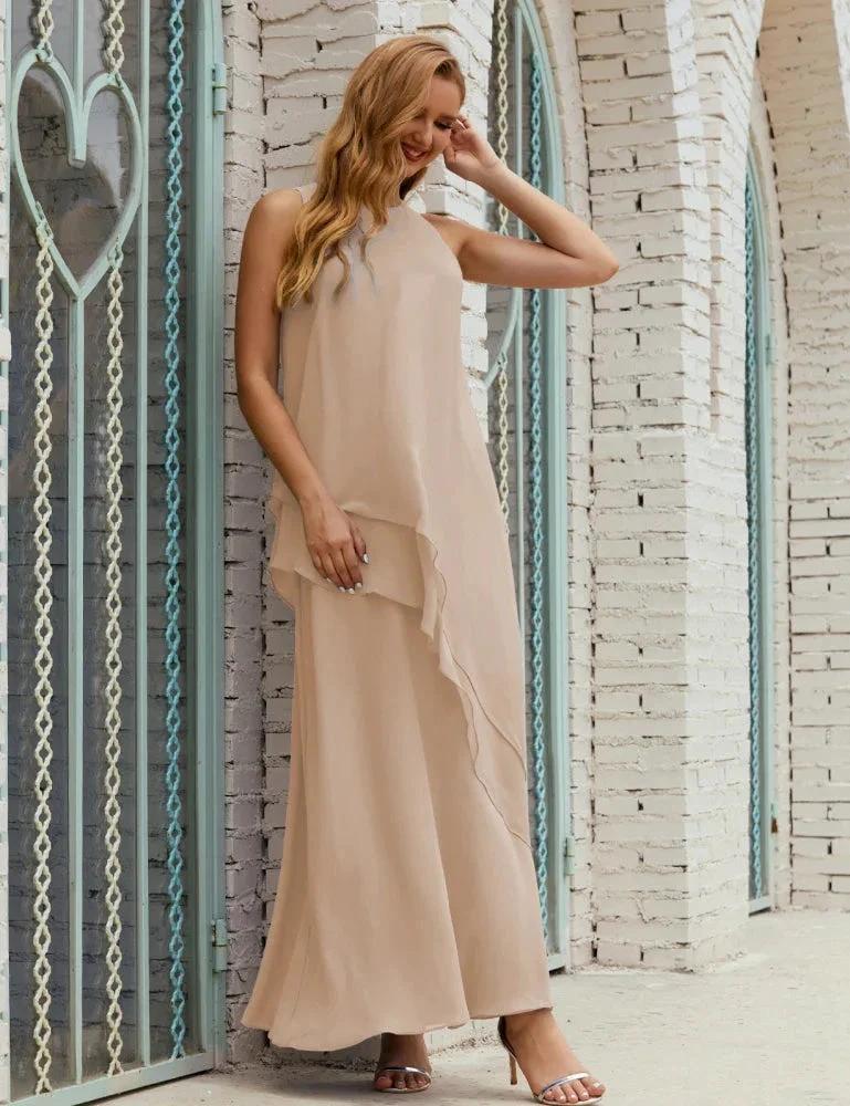 Chiffon Long Plus Size Mother of Bride Dresses Formal Bridesmaid Prom Gown SY28019 - Image 137