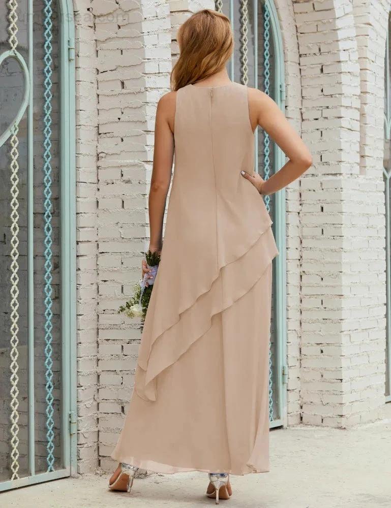 Chiffon Long Plus Size Mother of Bride Dresses Formal Bridesmaid Prom Gown SY28019 - Image 139
