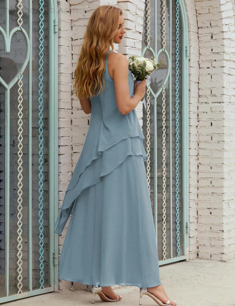 Chiffon Long Plus Size Mother of Bride Dresses Formal Bridesmaid Prom Gown SY28019 - Image 14