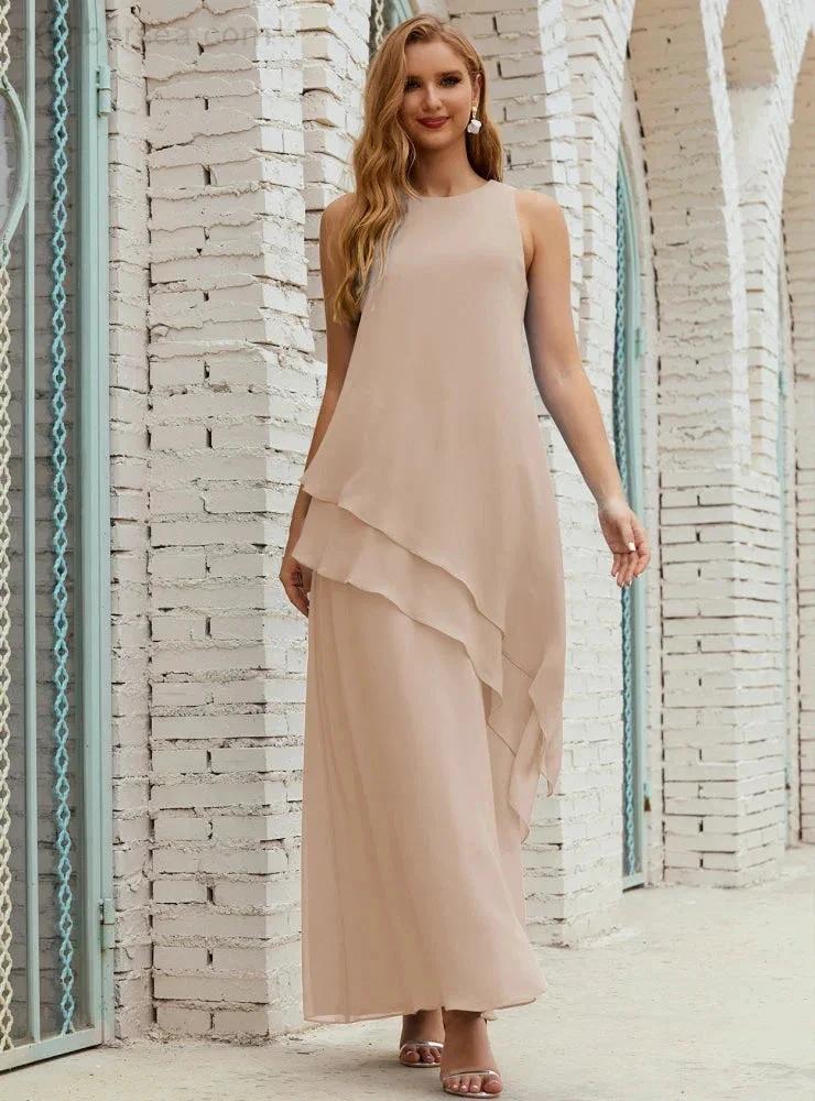 Chiffon Long Plus Size Mother of Bride Dresses Formal Bridesmaid Prom Gown SY28019 - Image 140