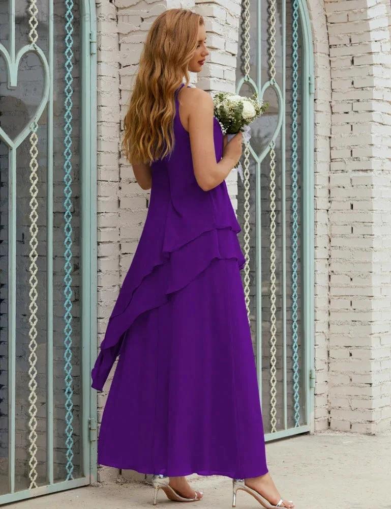 Chiffon Long Plus Size Mother of Bride Dresses Formal Bridesmaid Prom Gown SY28019 - Image 142