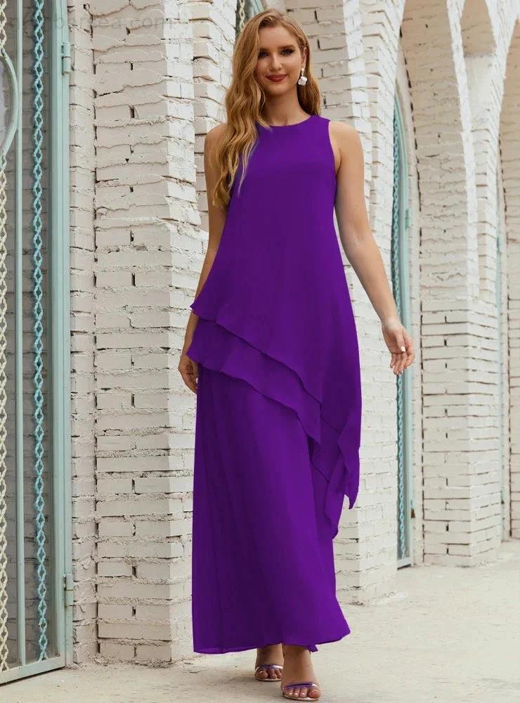 Chiffon Long Plus Size Mother of Bride Dresses Formal Bridesmaid Prom Gown SY28019 - Image 144