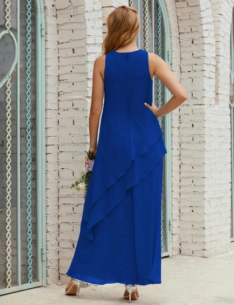 Chiffon Long Plus Size Mother of Bride Dresses Formal Bridesmaid Prom Gown SY28019 - Image 147
