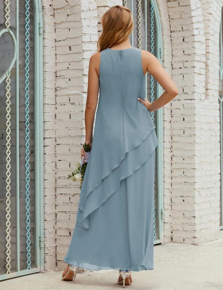 Chiffon Long Plus Size Mother of Bride Dresses Formal Bridesmaid Prom Gown SY28019 - Image 15