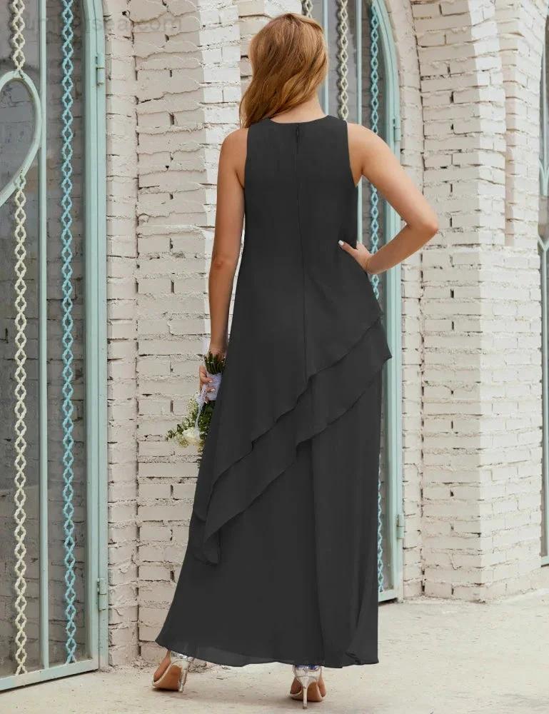 Chiffon Long Plus Size Mother of Bride Dresses Formal Bridesmaid Prom Gown SY28019 - Image 151