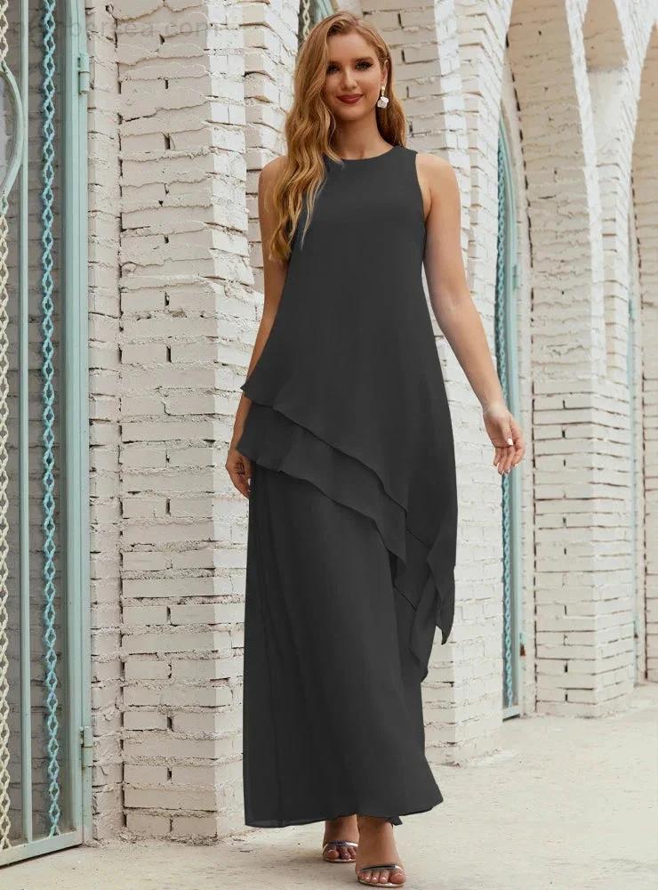 Chiffon Long Plus Size Mother of Bride Dresses Formal Bridesmaid Prom Gown SY28019 - Image 152