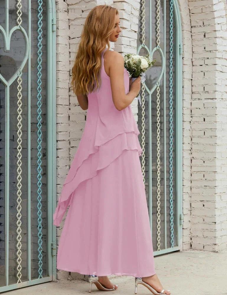 Chiffon Long Plus Size Mother of Bride Dresses Formal Bridesmaid Prom Gown SY28019 - Image 154