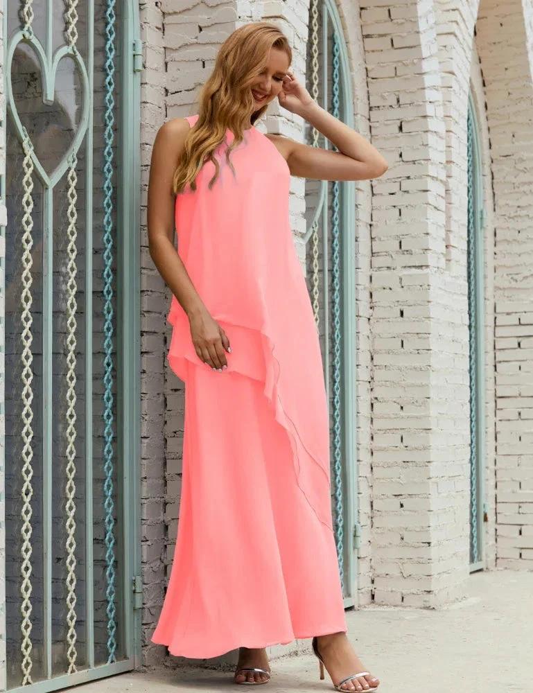 Chiffon Long Plus Size Mother of Bride Dresses Formal Bridesmaid Prom Gown SY28019 - Image 157