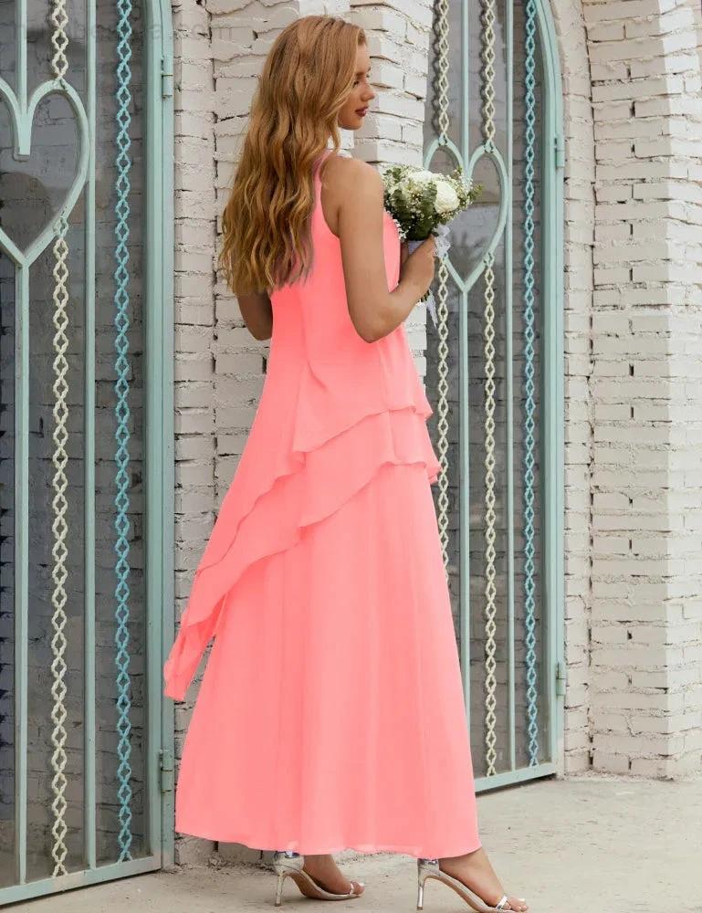 Chiffon Long Plus Size Mother of Bride Dresses Formal Bridesmaid Prom Gown SY28019 - Image 158