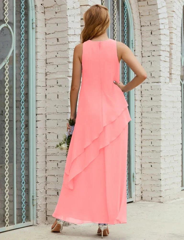 Chiffon Long Plus Size Mother of Bride Dresses Formal Bridesmaid Prom Gown SY28019 - Image 159