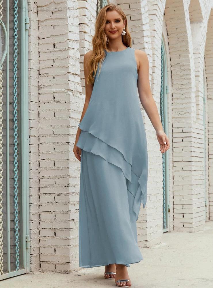 Chiffon Long Plus Size Mother of Bride Dresses Formal Bridesmaid Prom Gown SY28019 - Image 16