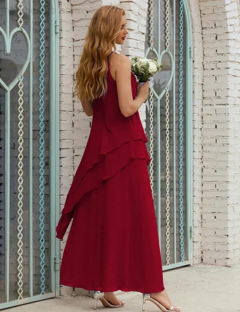 Chiffon Long Plus Size Mother of Bride Dresses Formal Bridesmaid Prom Gown SY28019 - Image 162