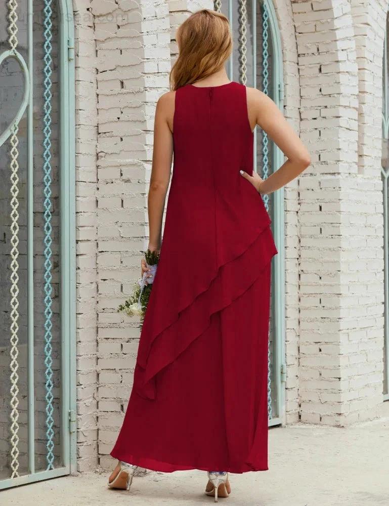 Chiffon Long Plus Size Mother of Bride Dresses Formal Bridesmaid Prom Gown SY28019 - Image 163