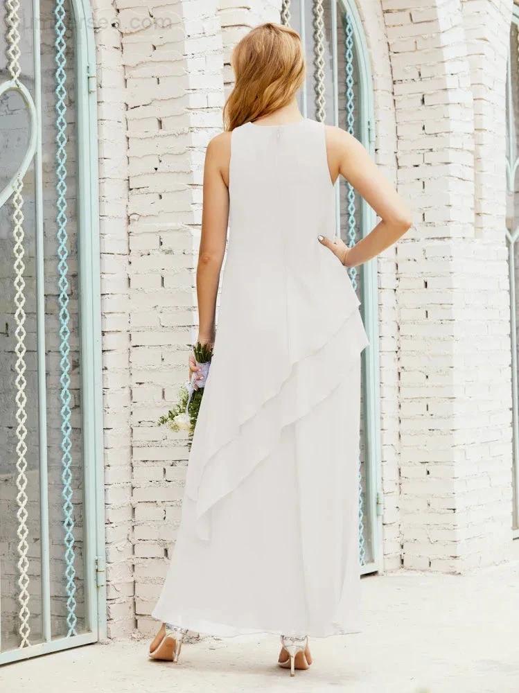 Chiffon Long Plus Size Mother of Bride Dresses Formal Bridesmaid Prom Gown SY28019 - Image 166