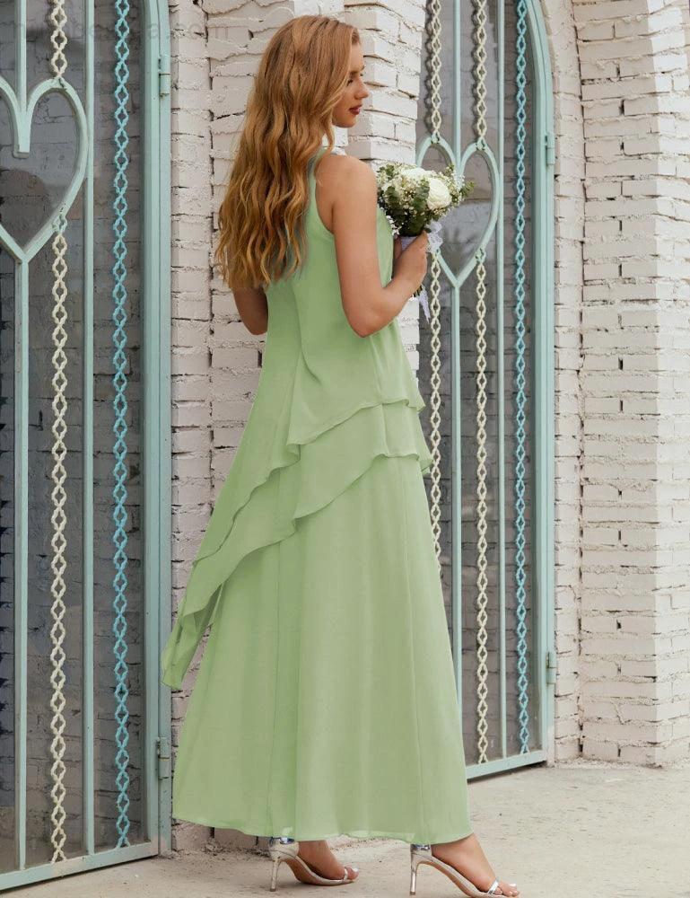 Chiffon Long Plus Size Mother of Bride Dresses Formal Bridesmaid Prom Gown SY28019 - Image 18