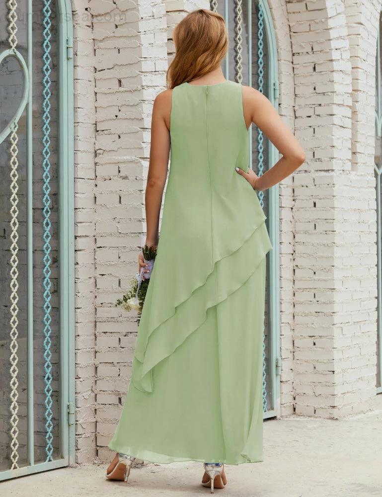 Chiffon Long Plus Size Mother of Bride Dresses Formal Bridesmaid Prom Gown SY28019 - Image 19