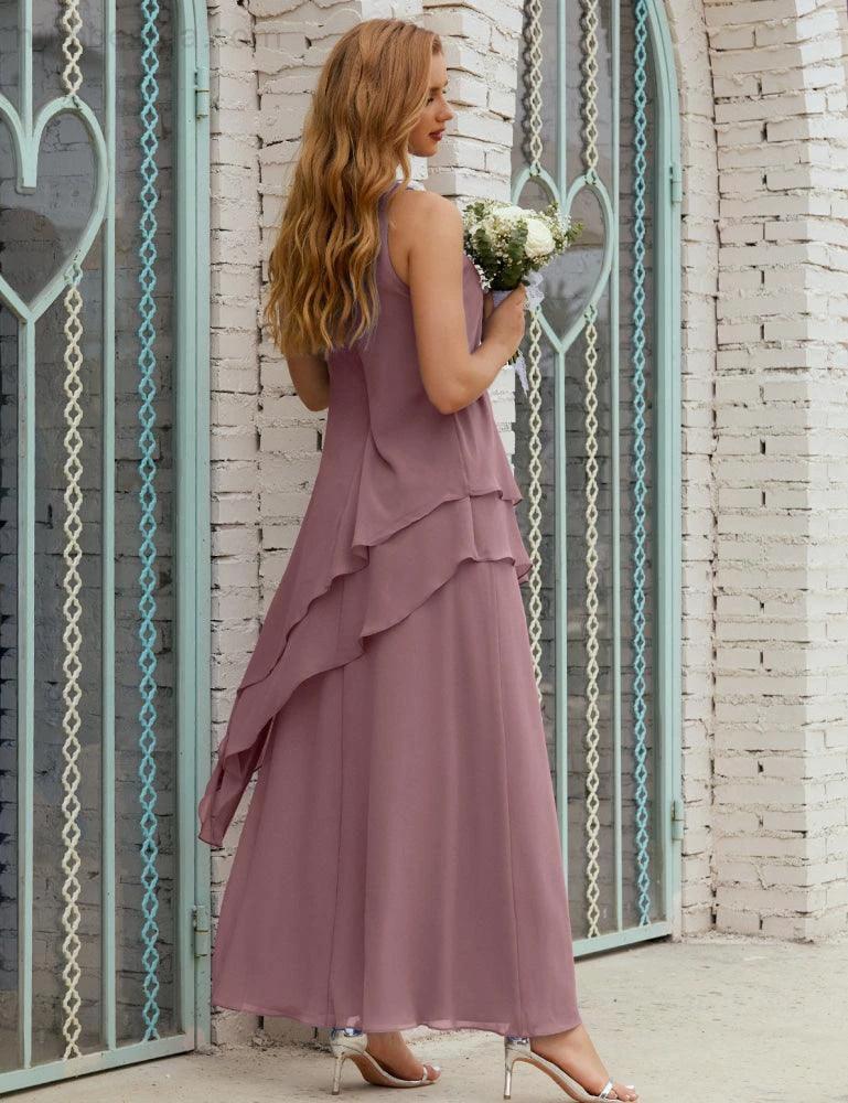 Chiffon Long Plus Size Mother of Bride Dresses Formal Bridesmaid Prom Gown SY28019 - Image 2
