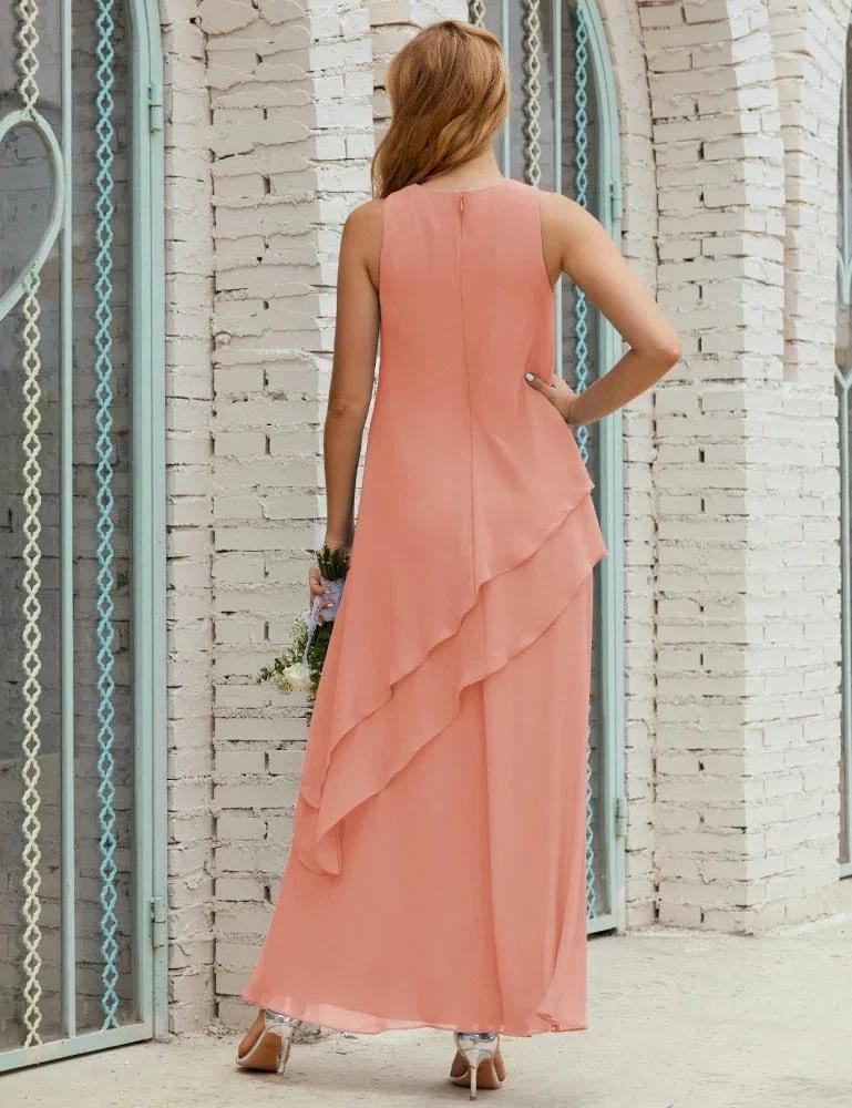 Chiffon Long Plus Size Mother of Bride Dresses Formal Bridesmaid Prom Gown SY28019 - Image 23