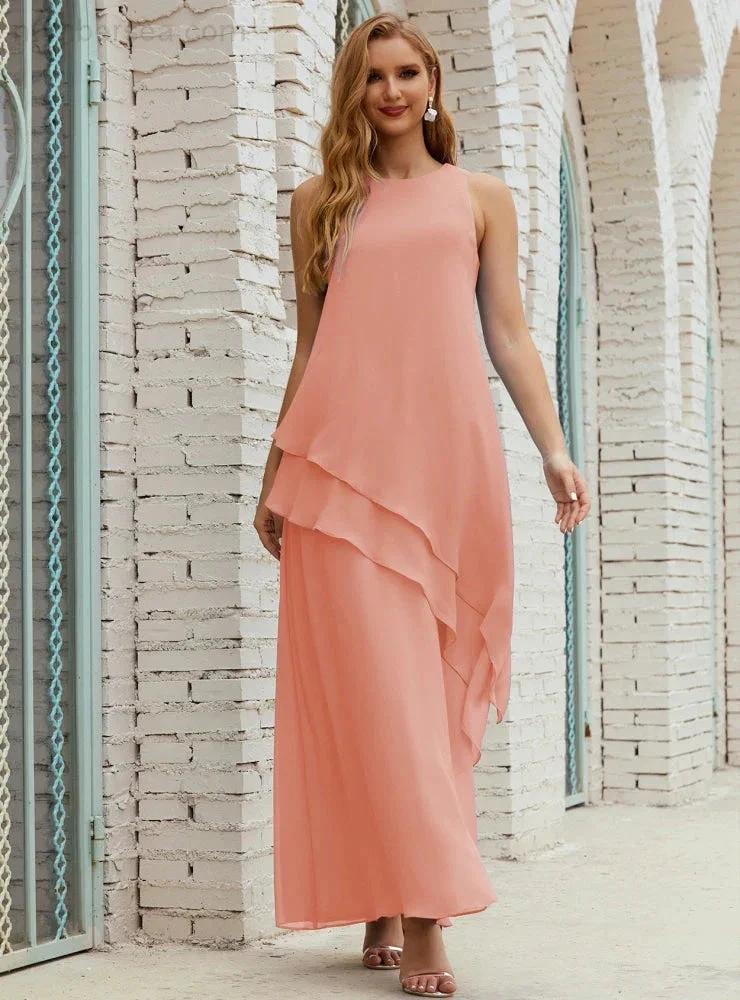 Chiffon Long Plus Size Mother of Bride Dresses Formal Bridesmaid Prom Gown SY28019 - Image 24