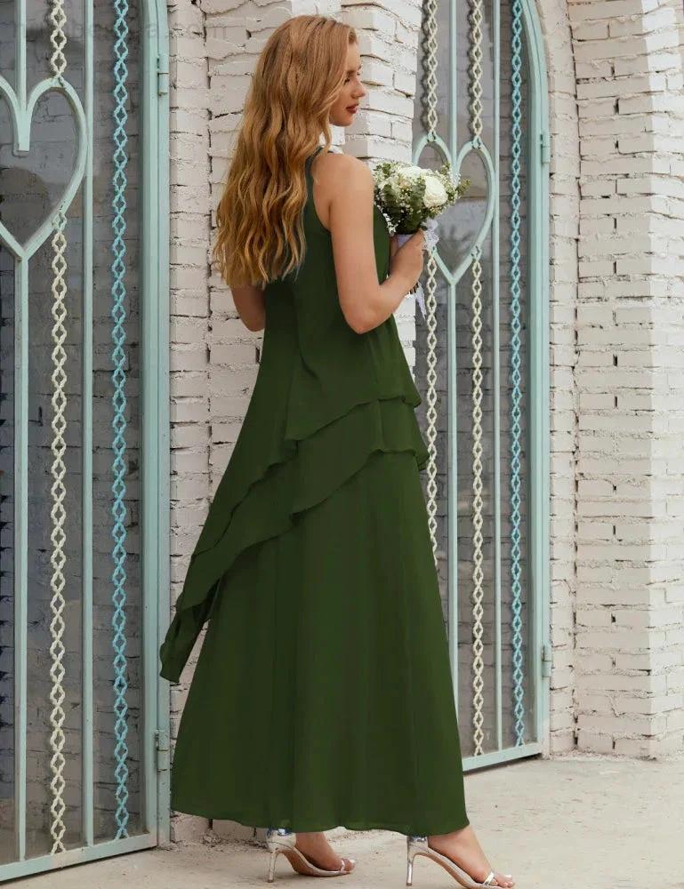 Chiffon Long Plus Size Mother of Bride Dresses Formal Bridesmaid Prom Gown SY28019 - Image 26