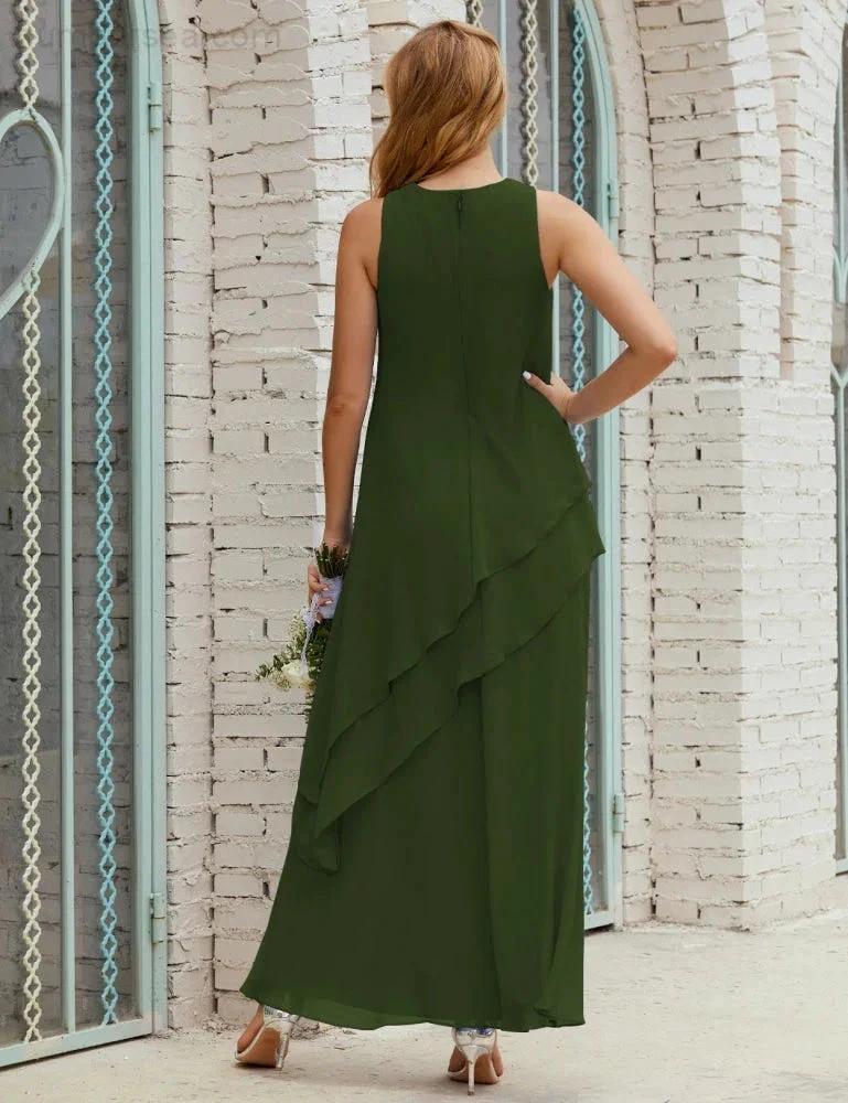 Chiffon Long Plus Size Mother of Bride Dresses Formal Bridesmaid Prom Gown SY28019 - Image 27