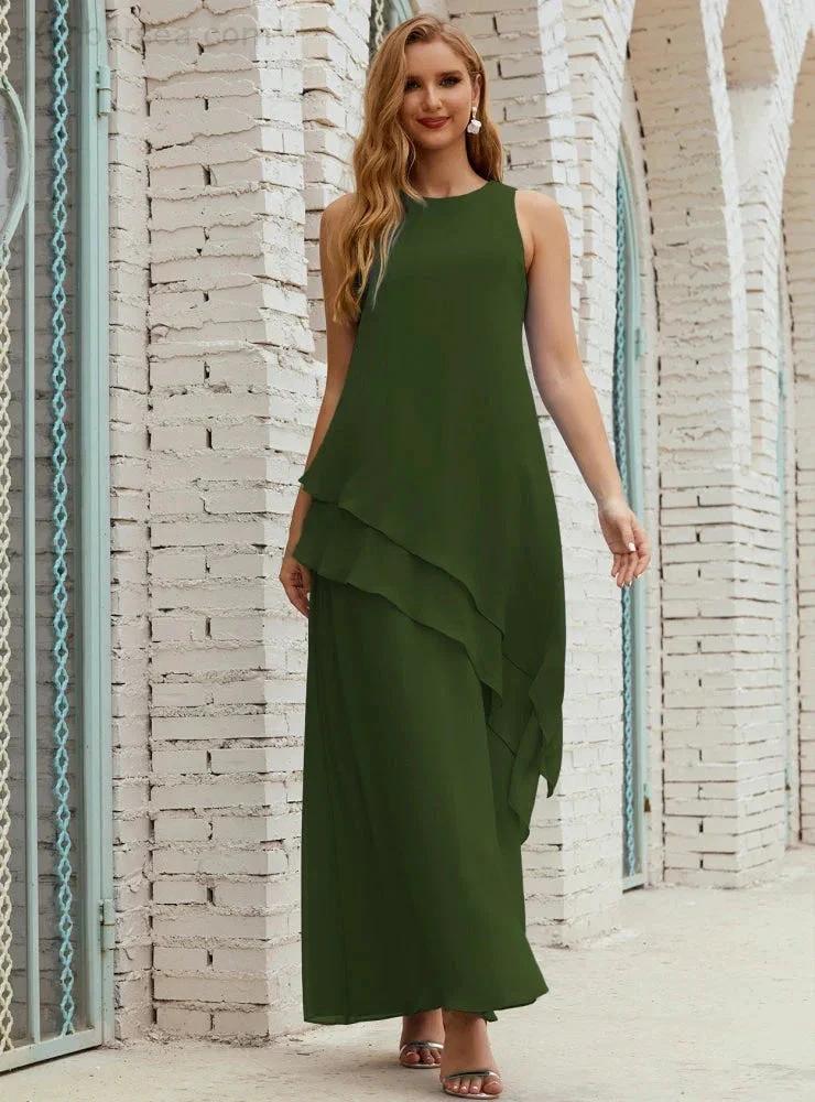 Chiffon Long Plus Size Mother of Bride Dresses Formal Bridesmaid Prom Gown SY28019 - Image 28