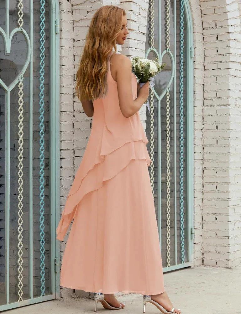 Chiffon Long Plus Size Mother of Bride Dresses Formal Bridesmaid Prom Gown SY28019 - Image 30