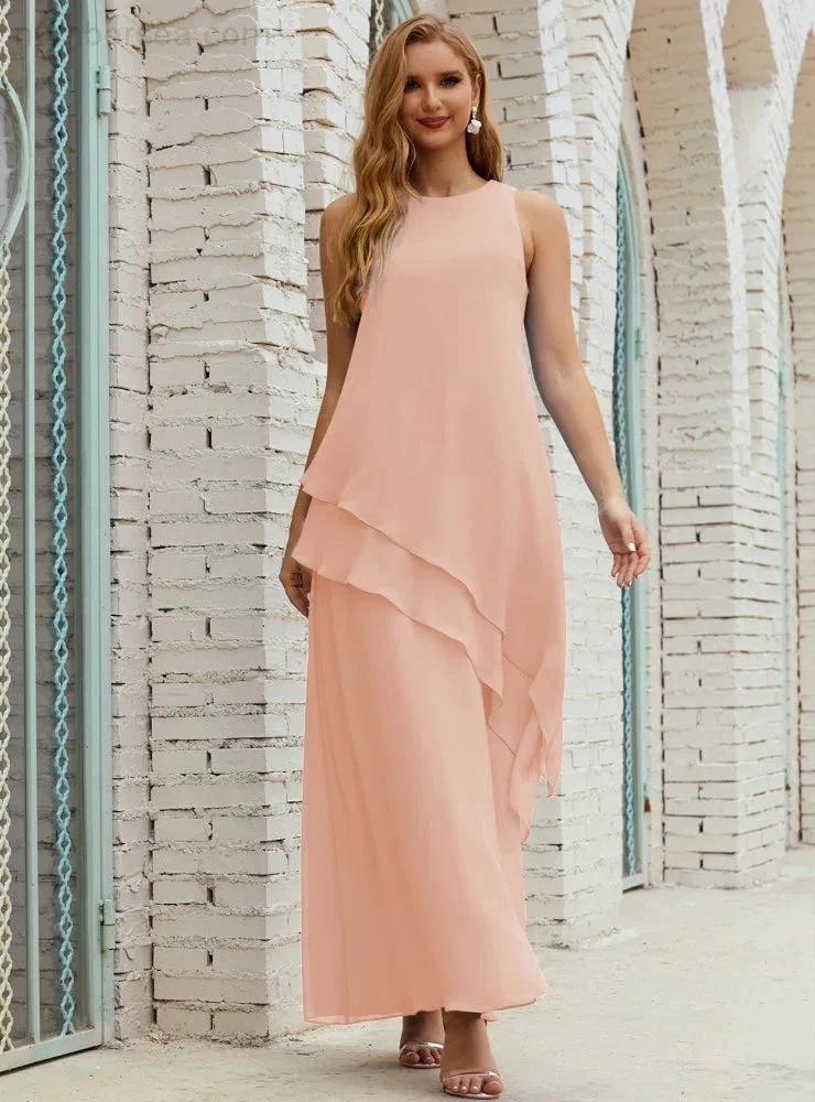 Chiffon Long Plus Size Mother of Bride Dresses Formal Bridesmaid Prom Gown SY28019 - Image 32