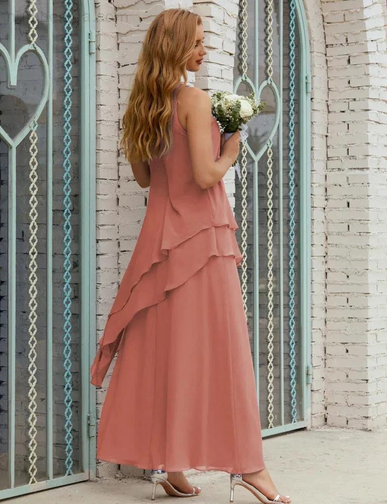 Chiffon Long Plus Size Mother of Bride Dresses Formal Bridesmaid Prom Gown SY28019 - Image 34