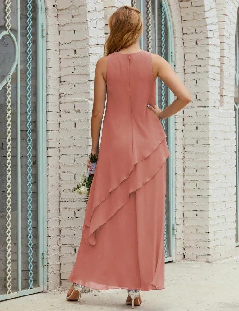 Chiffon Long Plus Size Mother of Bride Dresses Formal Bridesmaid Prom Gown SY28019 - Image 35