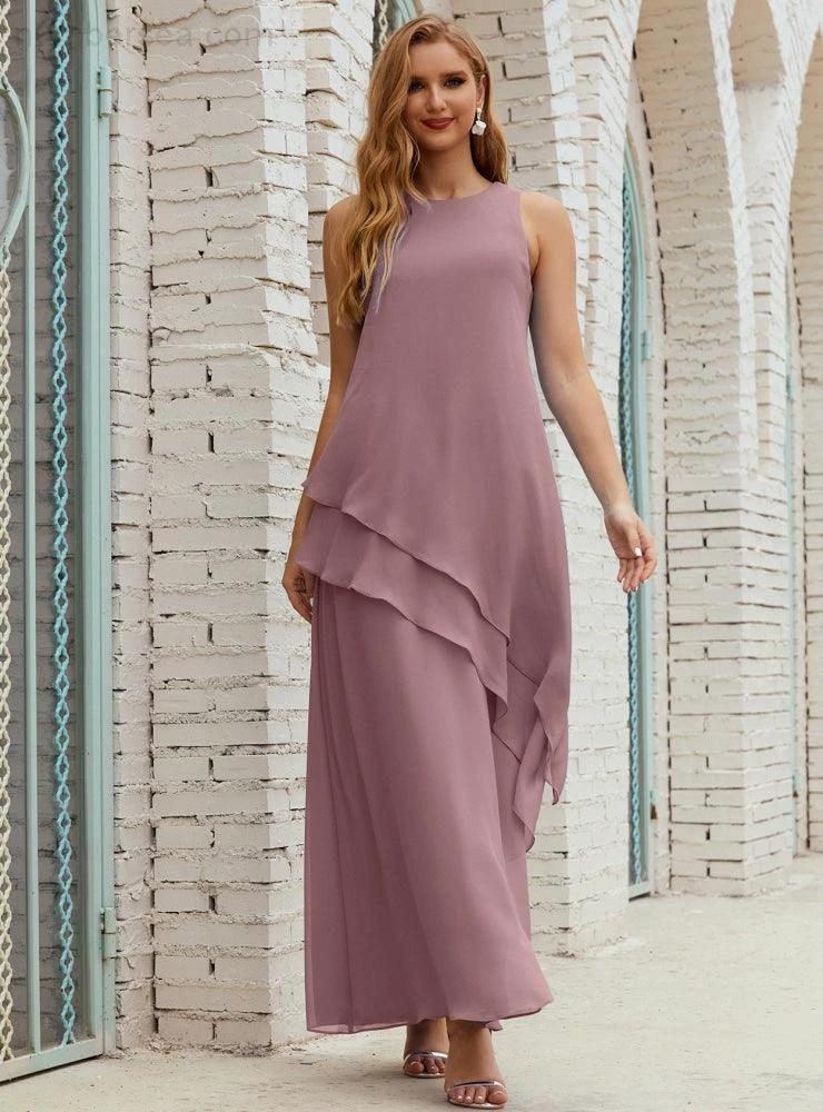 Chiffon Long Plus Size Mother of Bride Dresses Formal Bridesmaid Prom Gown SY28019 - Image 4
