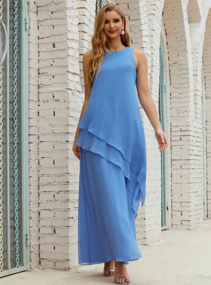 Chiffon Long Plus Size Mother of Bride Dresses Formal Bridesmaid Prom Gown SY28019 - Image 40