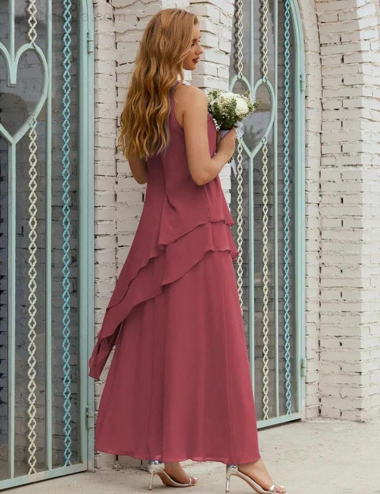 Chiffon Long Plus Size Mother of Bride Dresses Formal Bridesmaid Prom Gown SY28019 - Image 42