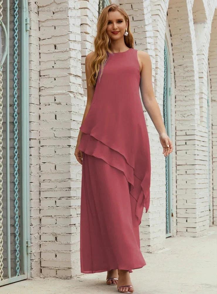 Chiffon Long Plus Size Mother of Bride Dresses Formal Bridesmaid Prom Gown SY28019 - Image 44