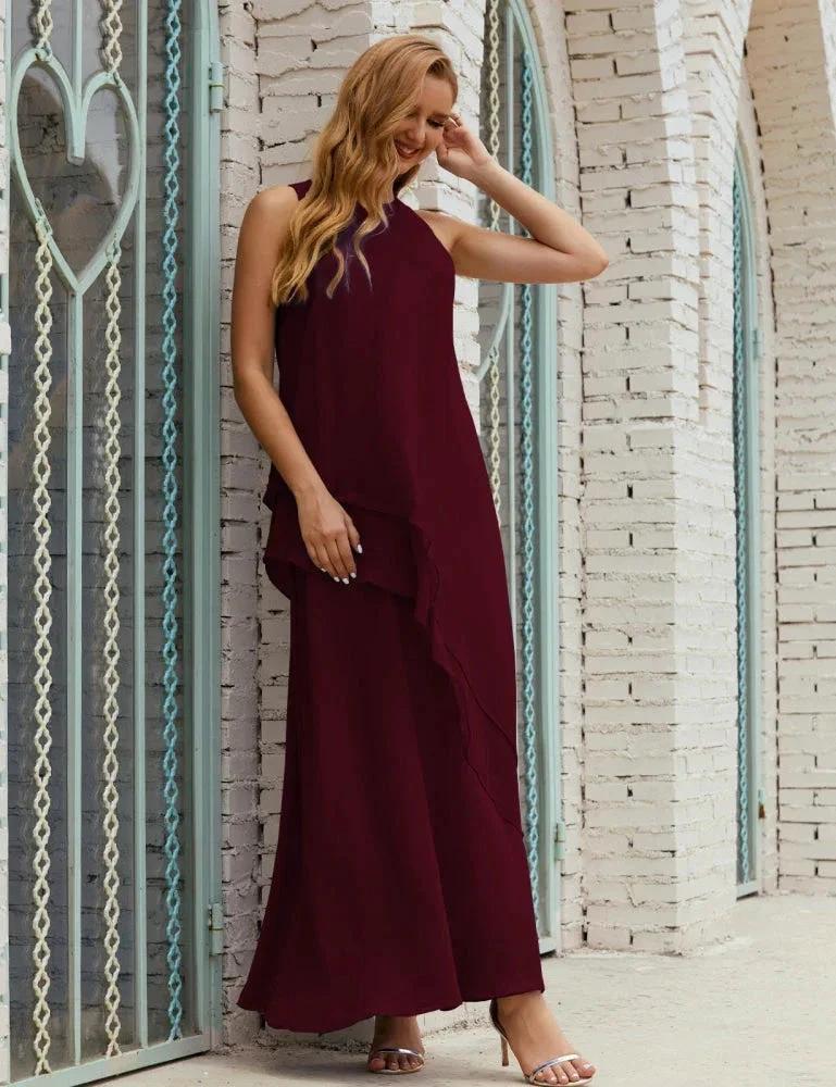 Chiffon Long Plus Size Mother of Bride Dresses Formal Bridesmaid Prom Gown SY28019 - Image 45