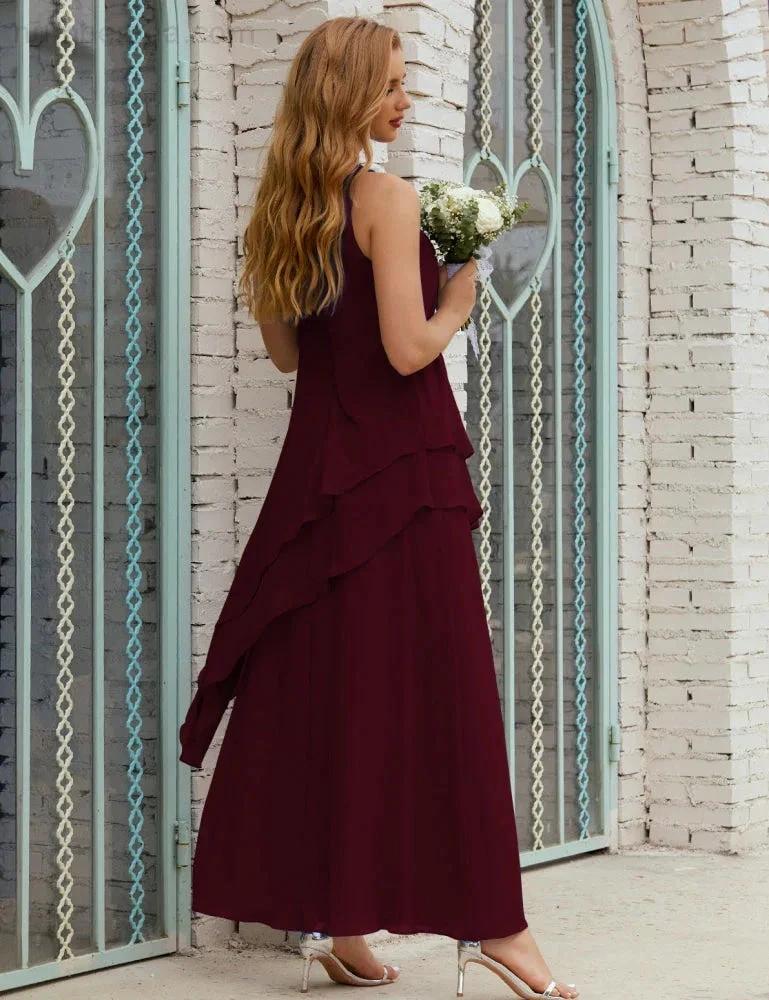 Chiffon Long Plus Size Mother of Bride Dresses Formal Bridesmaid Prom Gown SY28019 - Image 46