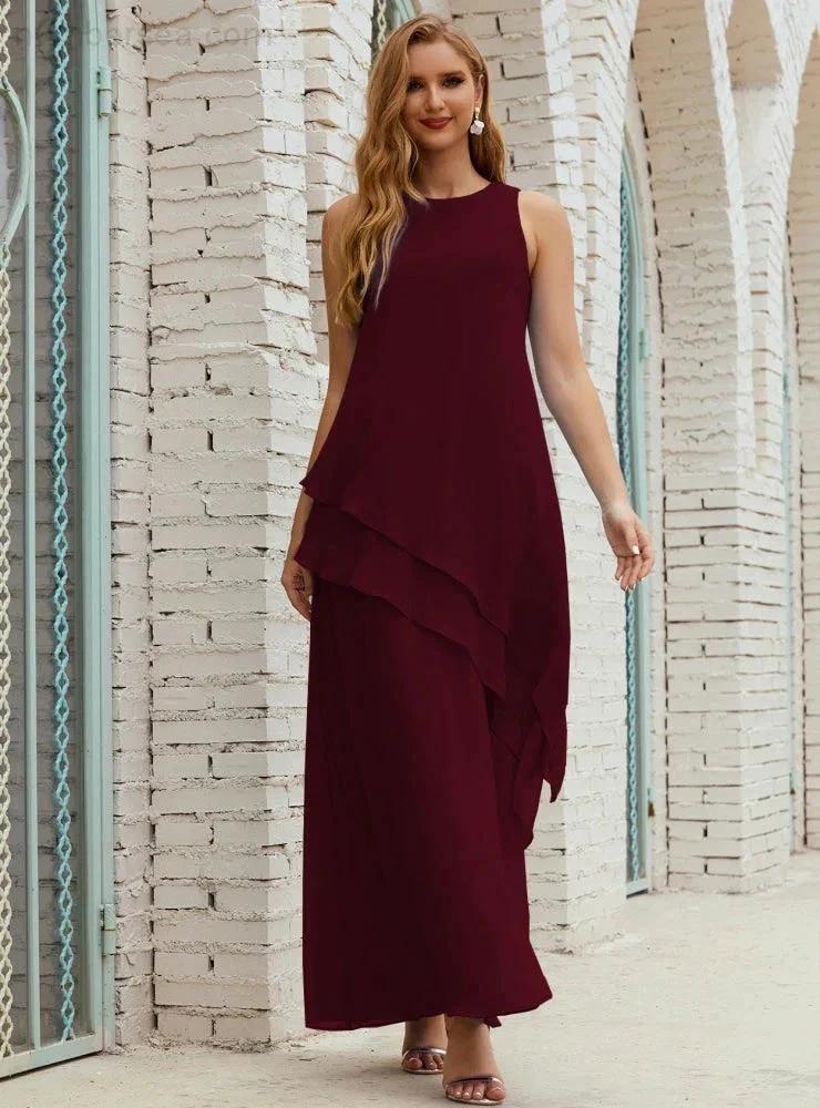Chiffon Long Plus Size Mother of Bride Dresses Formal Bridesmaid Prom Gown SY28019 - Image 48