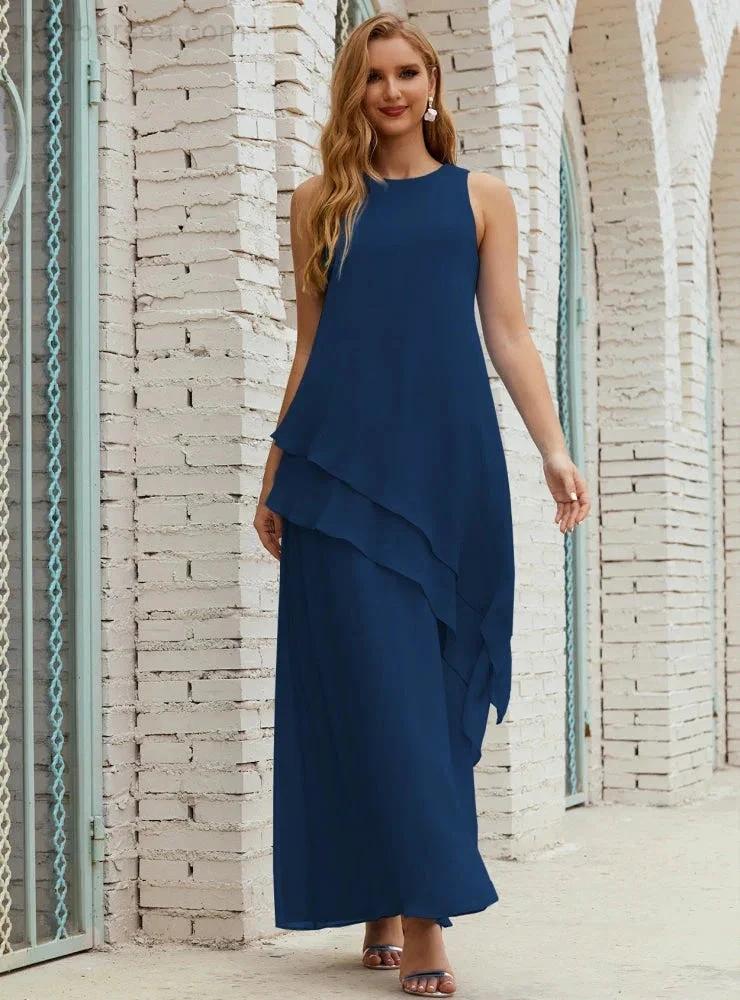 Chiffon Long Plus Size Mother of Bride Dresses Formal Bridesmaid Prom Gown SY28019 - Image 52