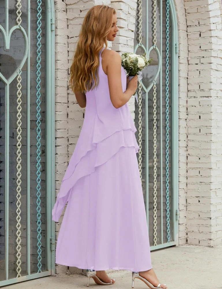 Chiffon Long Plus Size Mother of Bride Dresses Formal Bridesmaid Prom Gown SY28019 - Image 54