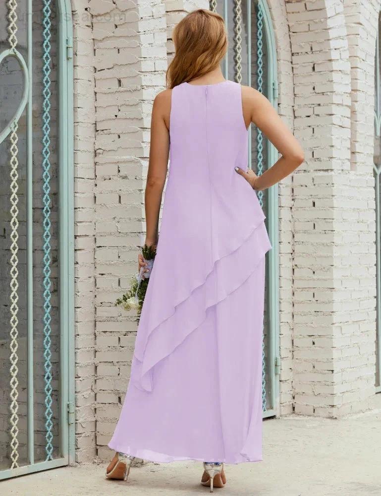 Chiffon Long Plus Size Mother of Bride Dresses Formal Bridesmaid Prom Gown SY28019 - Image 55
