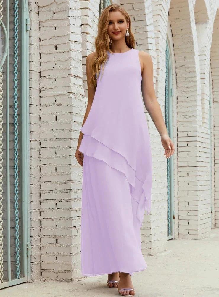 Chiffon Long Plus Size Mother of Bride Dresses Formal Bridesmaid Prom Gown SY28019 - Image 56